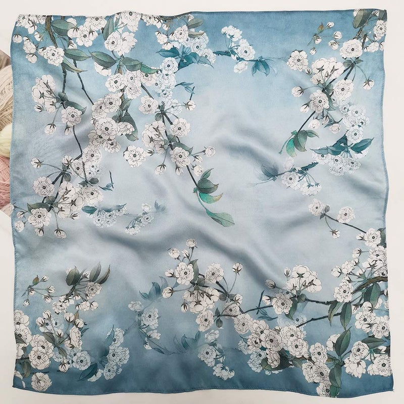 FONYVE 100% Mulberry Silk Scarfs for Women - Lightweight Square Satin Head Scarf - Small Silk Hair Scarf for Sleeping 21" x 21" - Image 2